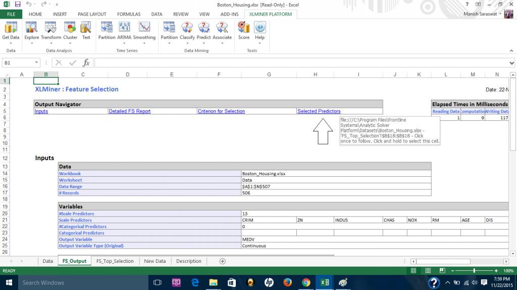 Getting started with Machine Learning | XLMiner MS Excel